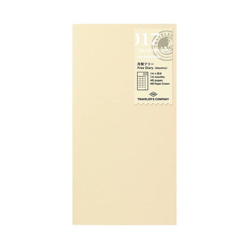 Designphil 1 X Midori Traveler's Notebook (Refill 017) Monthly Diary - Image 1